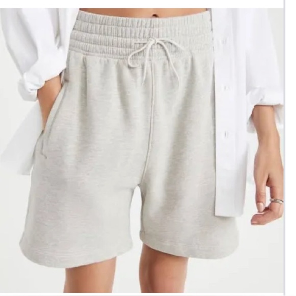Agolde Light Gray Athletic Drawstring Shorts